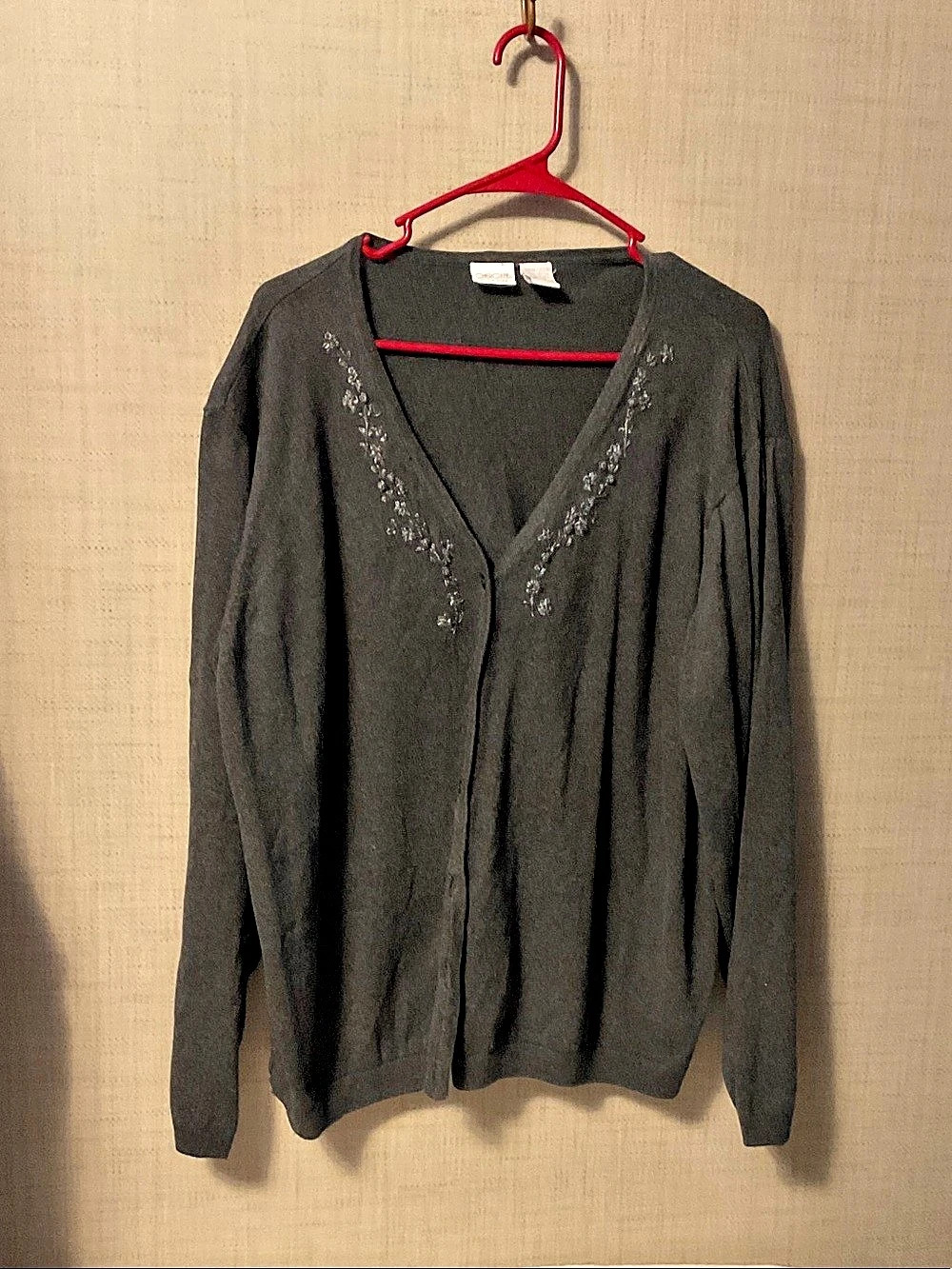 Cherokee Long Sleeve Embellished Neck Blouse Size XL (20)